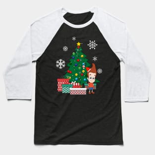 Jimmy Neutron Around The Christmas Tree Baseball T-Shirt